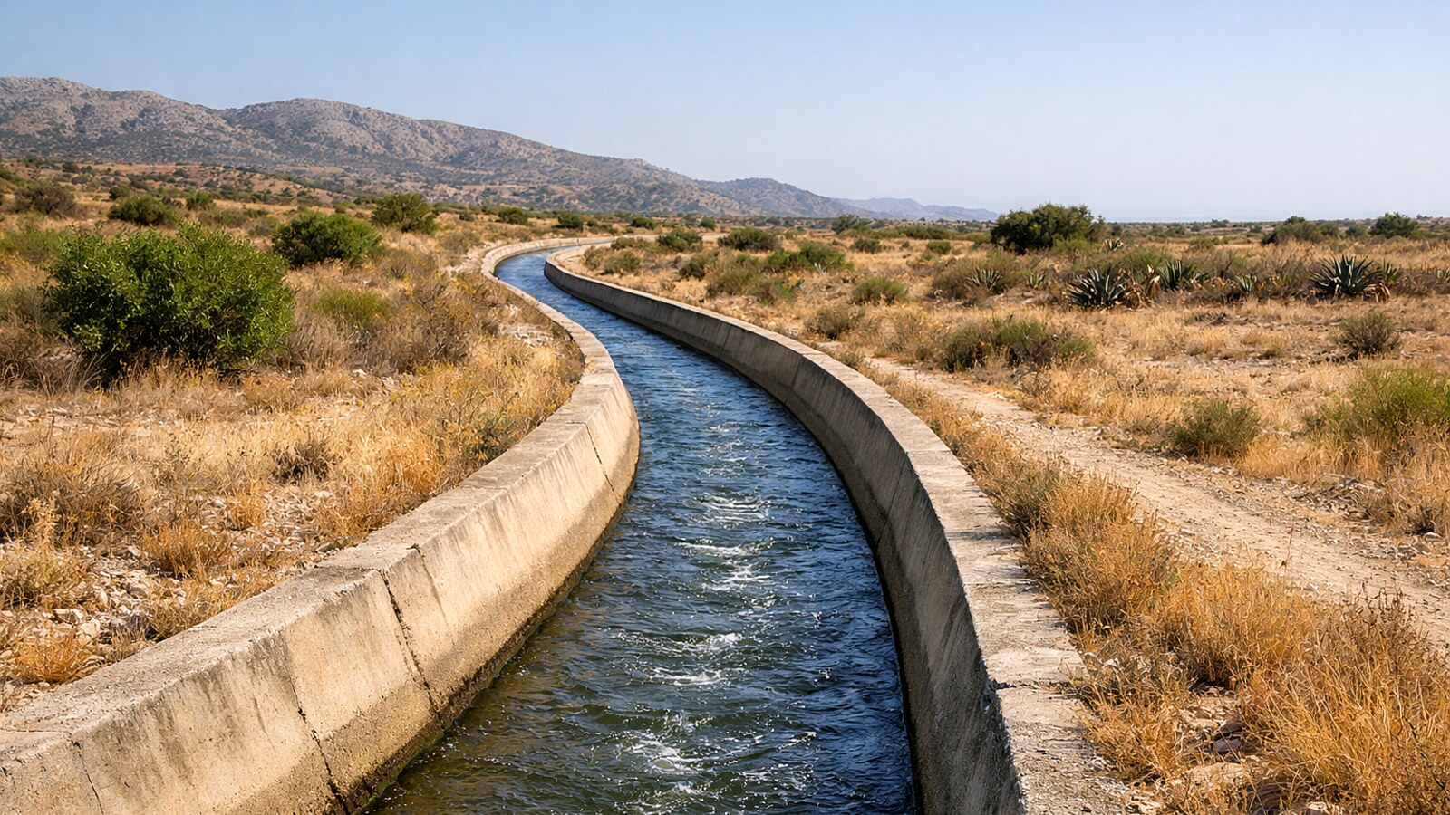 Kanal des Tajo-Segura-Transfers im Südosten Spaniens (KI-Symbolbild)